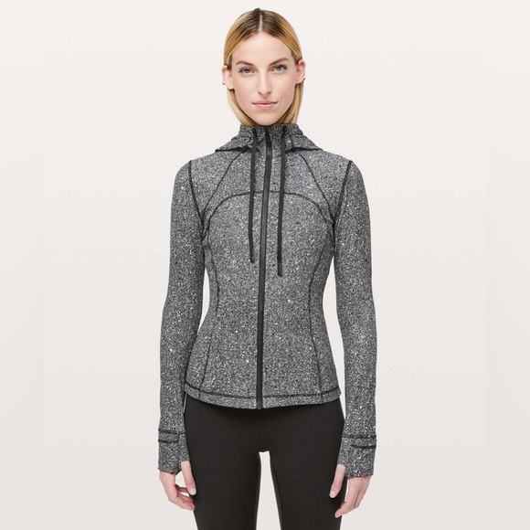 lululemon athletica Jackets & Blazers - Lululemon Hooded Define Jacket *Nulu in Luminesce Splatter White Black Size 8